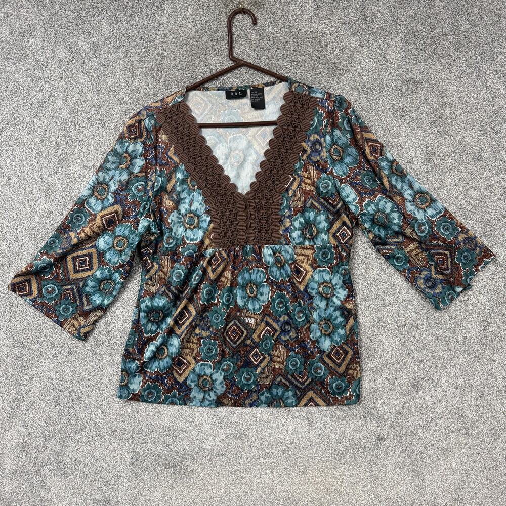 RQT Tunic Blouse XL Earthy Whimsigoth Coastal Grandmacore Festival Top Lagenlook